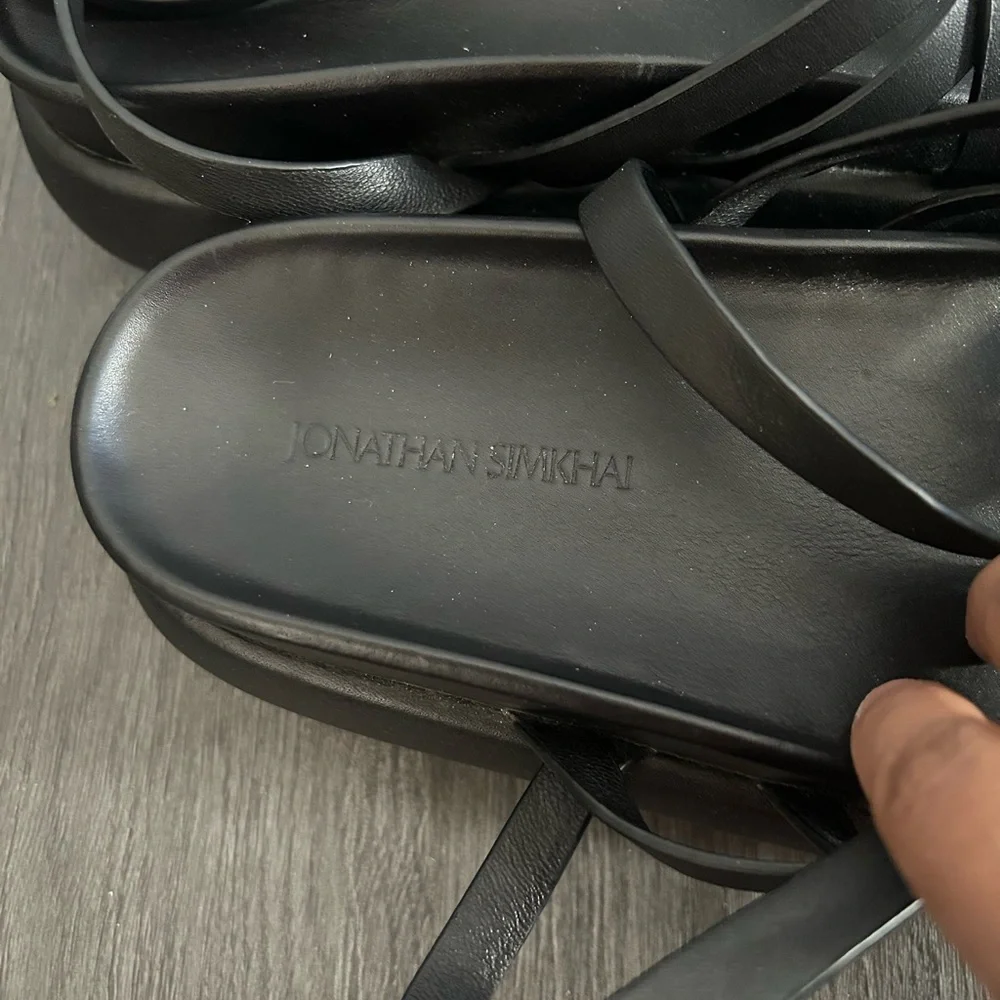 Jonathan Simkhai Black Platform Strappy Sandals Size 40